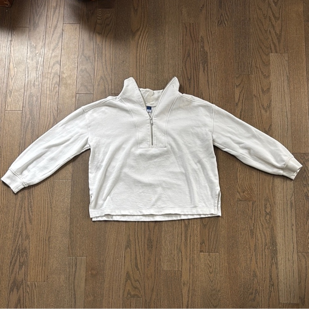 Old Navy White Half-Zip Pullover Easy to Dress Up or Dress Down